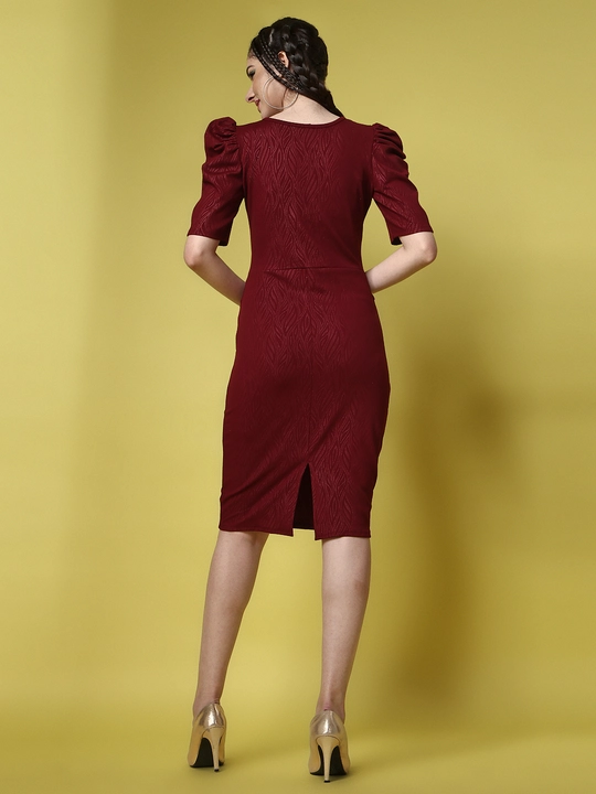 Self Design Cut-Outs Detailed Puff Sleeves Cotton lycra Sheath Dress uploaded by VAIDEHI SUPER STORE VAIDEHI SUPER STORE on 12/13/2023