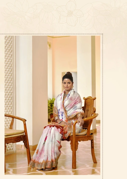 Linen saree  uploaded by MAHADEV FASHION on 12/13/2023