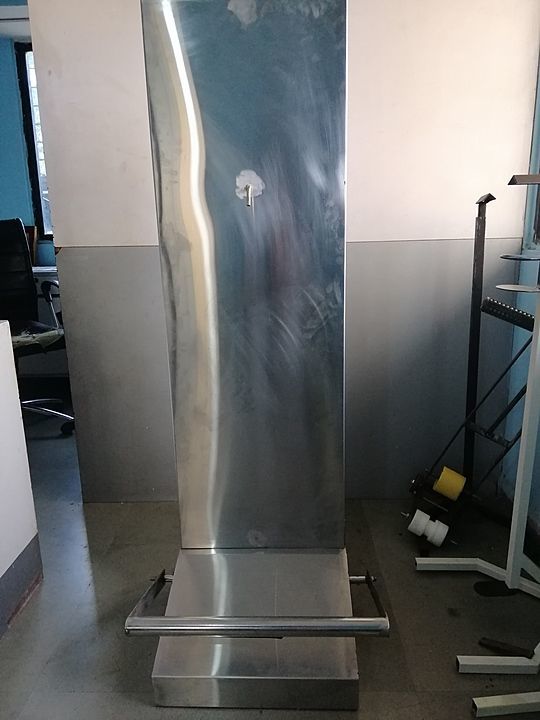 Stainless steel foot operated pedal sanitizer stand uploaded by Laxmi engineering works on 7/18/2020