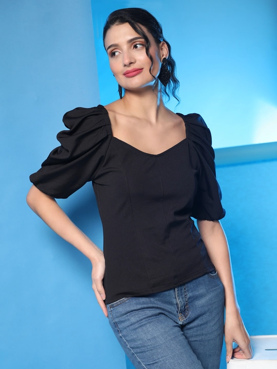 Black Ofra Sleeve Cotton Lycra Top uploaded by VAIDEHI SUPER STORE VAIDEHI SUPER STORE on 12/13/2023