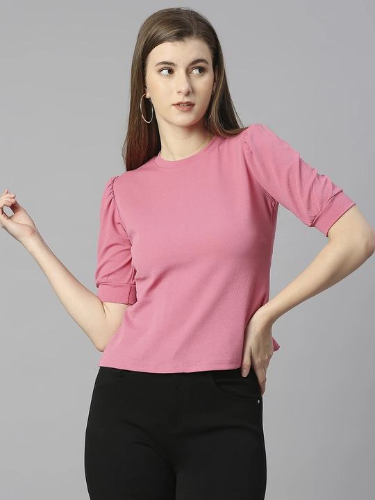 Pink Regular Fit Puff Sleeve Top uploaded by business on 12/13/2023