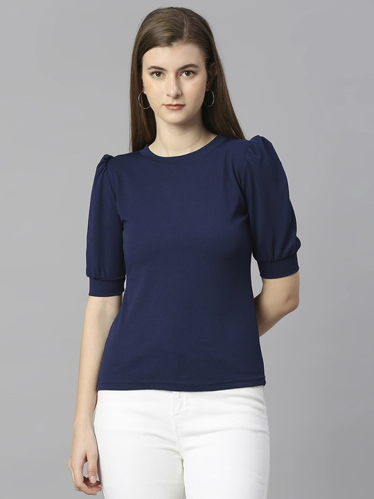 Blue Regular Fit Puff Sleeve Top uploaded by business on 12/13/2023