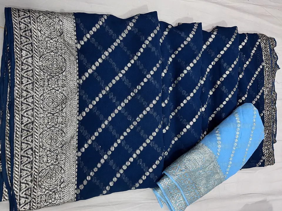 Jorjat fabric with boond lahar zari  uploaded by Pooja saree on 12/13/2023