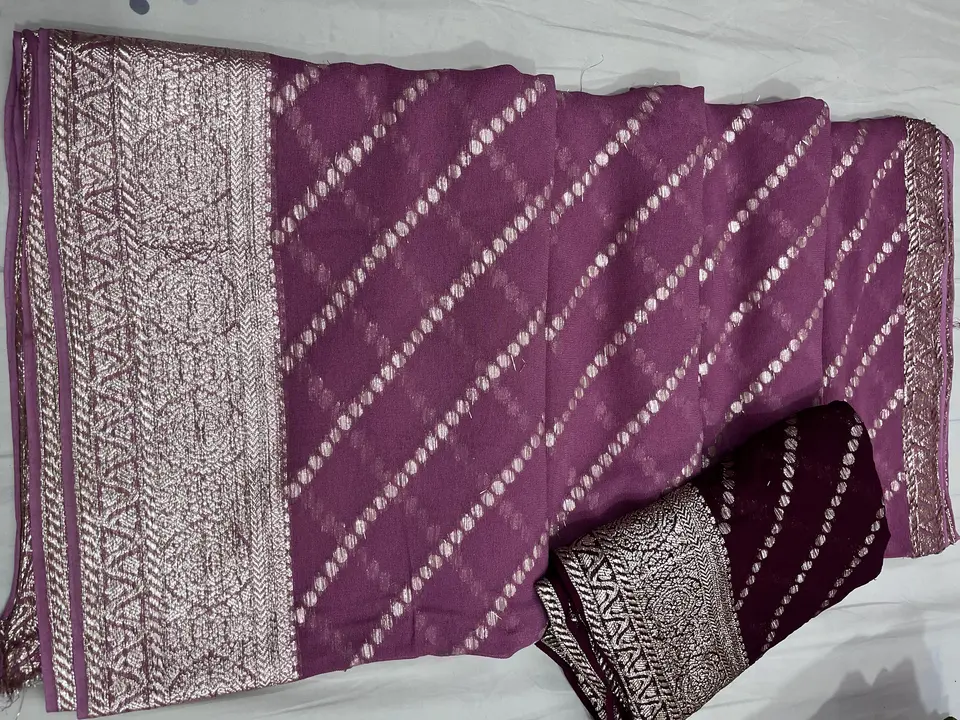 Jorjat fabric with boond lahar zari  uploaded by Pooja saree on 12/13/2023