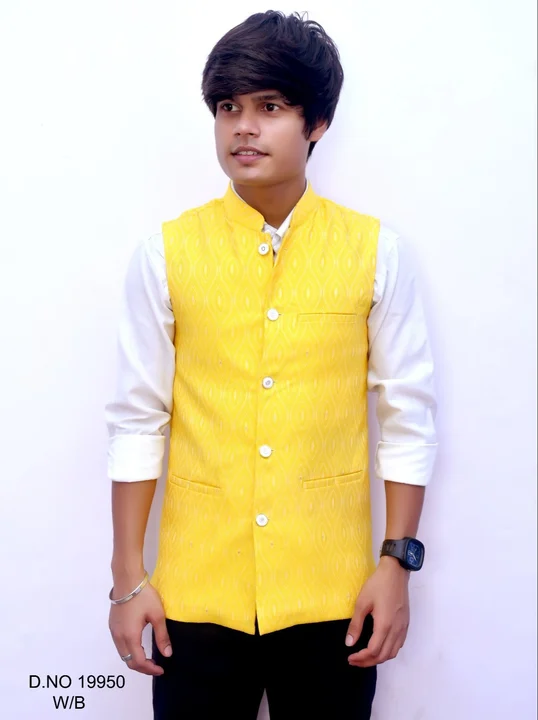 Yellow party wear Nehru jacket uploaded by Aditya Industries on 12/13/2023