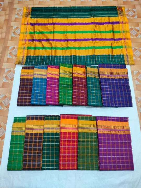 Checks sarees  uploaded by Shobha handloom and hosiery on 12/13/2023