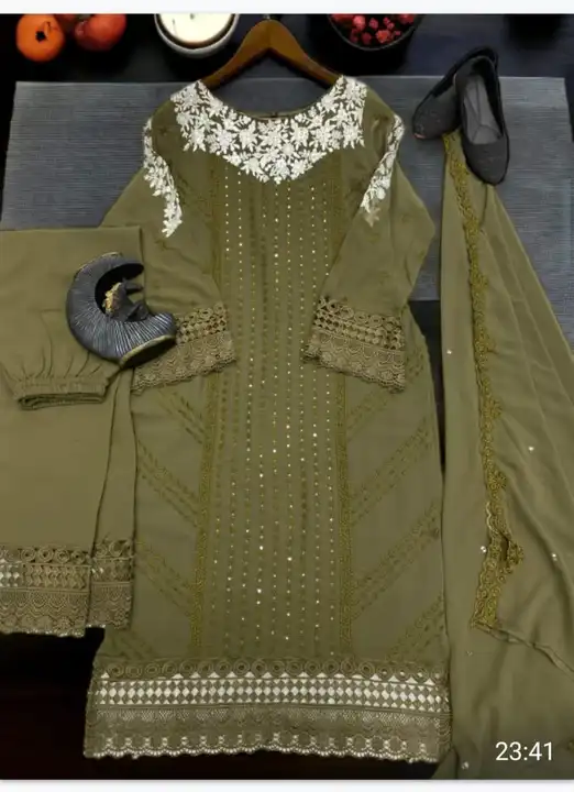 georget Fabric designer festive wear kurti set uploaded by Honey Fashion Hub on 12/14/2023