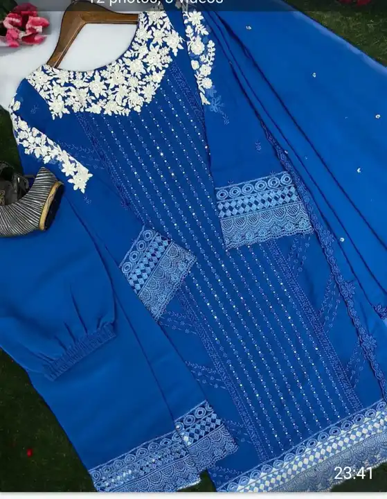 georget Fabric designer festive wear kurti set uploaded by Honey Fashion Hub on 12/14/2023