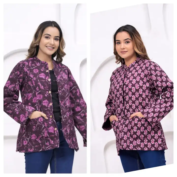 Hand Block Printed Cotton 'Quilted' ( Reversible ) Jackets ( 3 Layer )  with Two Pockets in Beautifu uploaded by Craftart creations/ (M)9413043120 on 12/14/2023