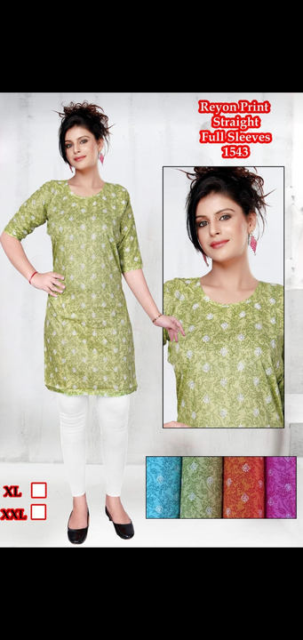Straight rayon heavy 14 kg kurtis printed embroidery available  uploaded by Radha Creation , Maira sales for Readymade items on 12/14/2023