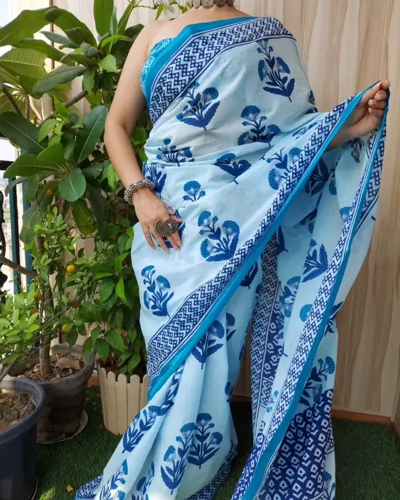 Cotton mulmul saree  uploaded by The print house  on 12/14/2023