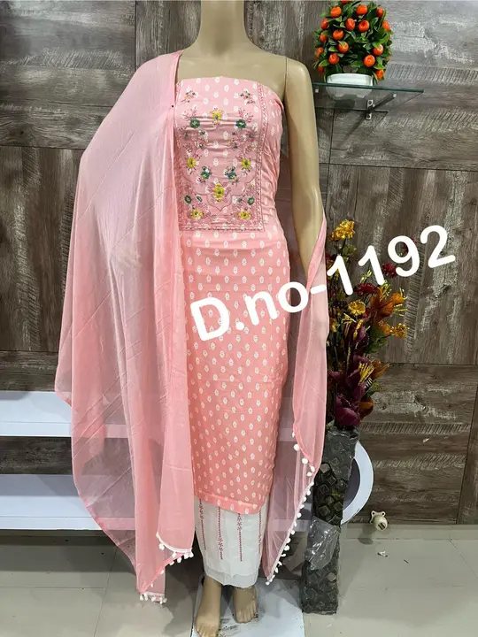 Sale sale sale.  ...... Cotton dress with chiffon dupatta... limited period  uploaded by Heena fashion house on 12/15/2023
