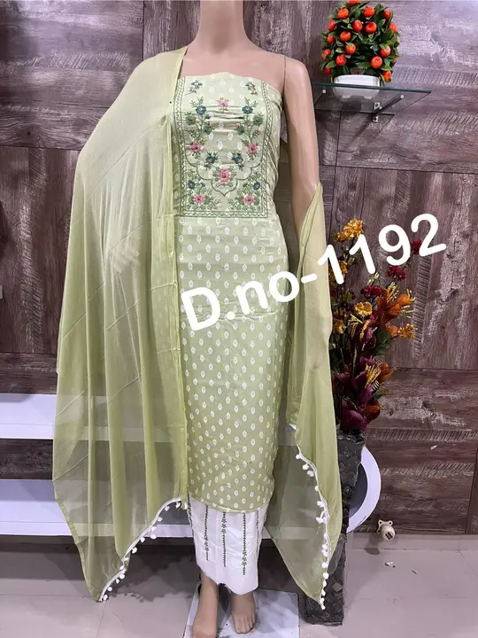 Sale sale sale.  ...... Cotton dress with chiffon dupatta... limited period  uploaded by Heena fashion house on 12/15/2023