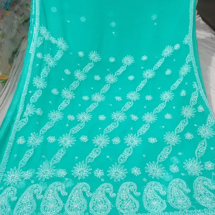Chiffon Chikan saree  uploaded by Lcf crafts (lucknow Chikan factory) on 12/15/2023