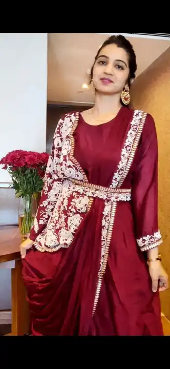 *CODE-31*

*New Super Trending Embroidery cording work ready to wear saree with haf koti*

*💃SAREE  uploaded by business on 12/15/2023