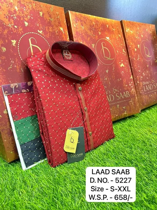 🫅🫅 LAAD SAHAB 🫅🫅KURTA PYAJAMA SET FOR MEN BOX PACK uploaded by Kushal Jeans, Indore on 12/15/2023