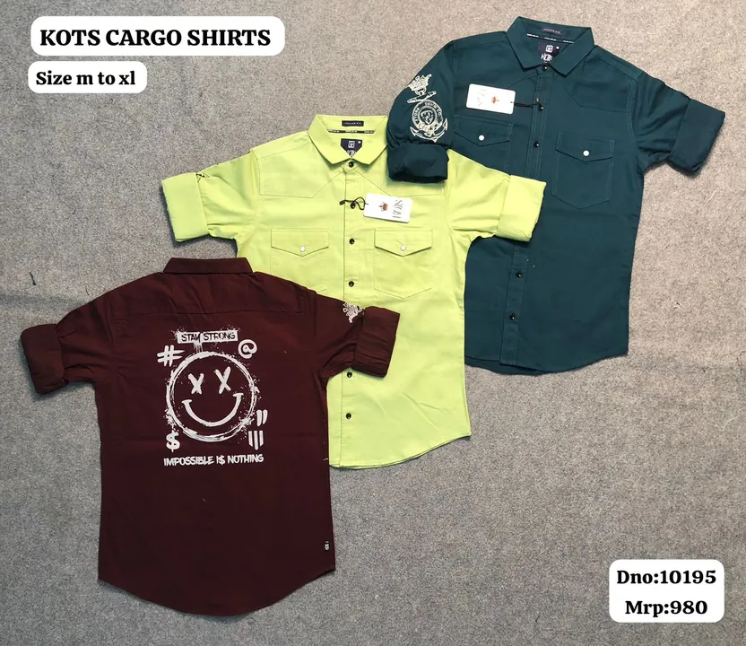 Kots double pocket back print shirts  uploaded by Fidak Enterprise on 12/15/2023