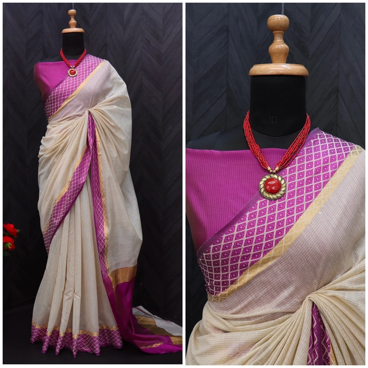 Soft Silk Cotton Base saree with unstitched blouse uploaded by business on 12/15/2023
