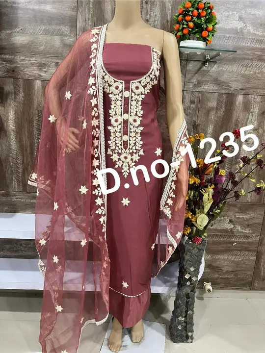 Maslin top with neck embroidery  uploaded by Heena fashion house on 12/15/2023