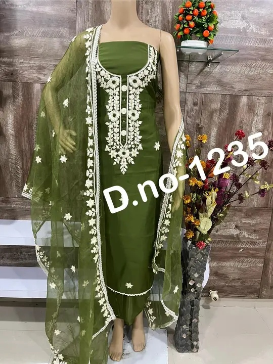 Maslin top with neck embroidery  uploaded by Heena fashion house on 12/15/2023