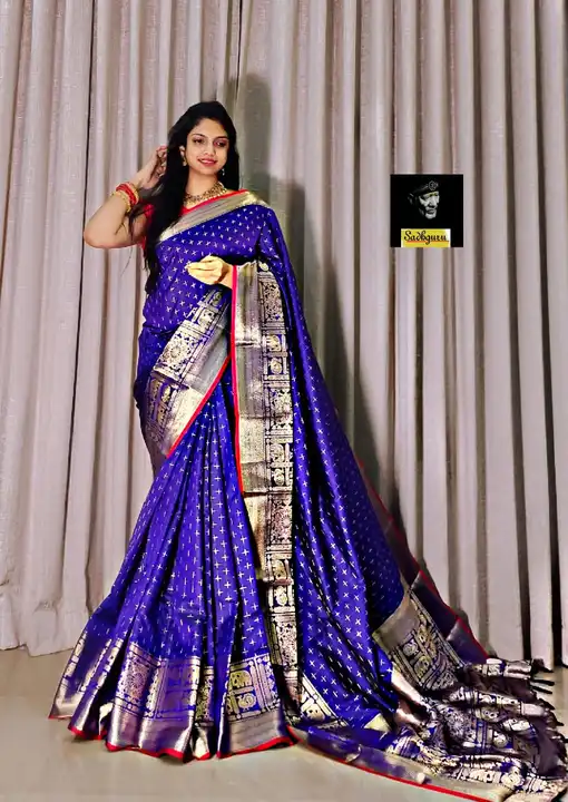 Silk saree with rich pallu weaving border uploaded by Suyukti Creation on 12/16/2023