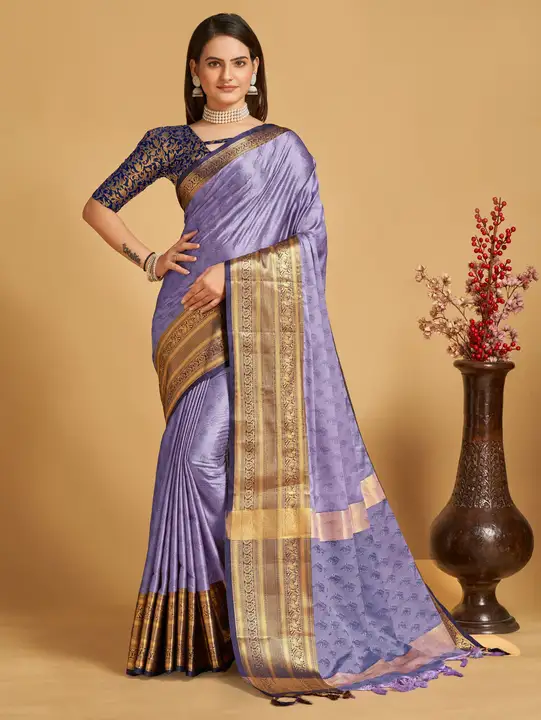Banarasi Saree with Woven Motifs Design uploaded by business on 12/16/2023