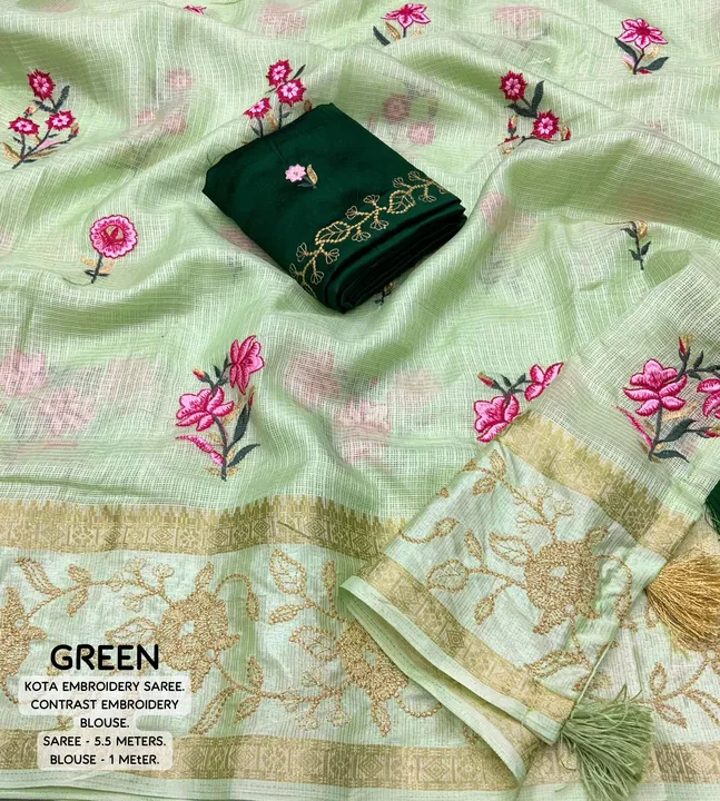 Kota embroidery saree uploaded by Suyukti Creation on 12/16/2023