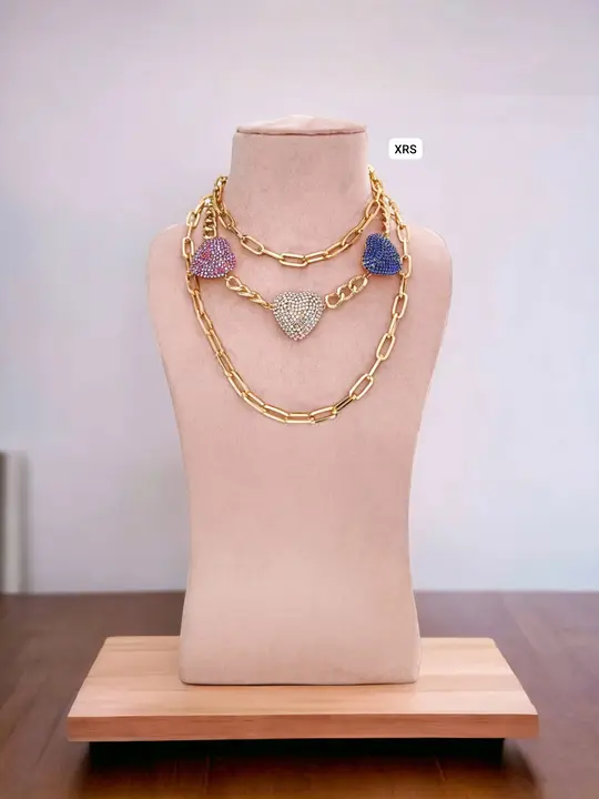 Layered Zirconia Heart Necklace in stock  uploaded by business on 12/16/2023