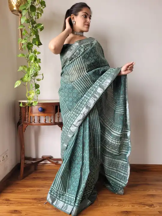 Cotton Linen saree  uploaded by business on 12/16/2023