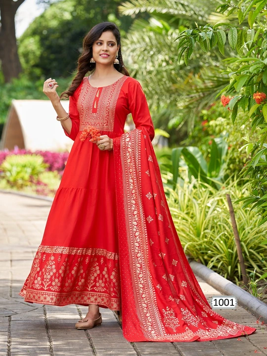 Gown with dupaatta  uploaded by MAHADEV FASHION on 12/16/2023