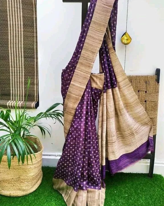 Pure tassur Ghicha silk new Clour and design print saree best quality available  uploaded by business on 12/16/2023