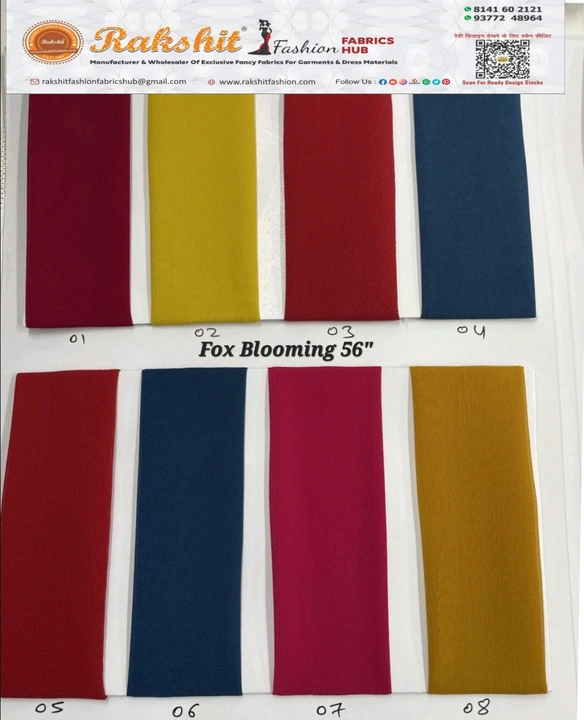 Fox Georgatte Blooming 56 Width  uploaded by Rakshit Fashion Fabrics Hub on 12/17/2023