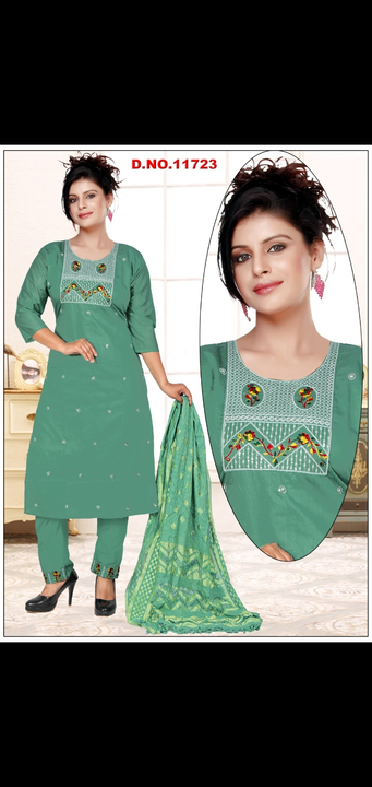 3 pcs kurti pant set fancy uploaded by Radha Creation , Maira sales for Readymade items on 12/17/2023