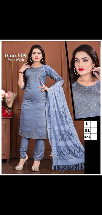 3 pcs kurti pant set fancy uploaded by Radha Creation , Maira sales for Readymade items on 12/17/2023
