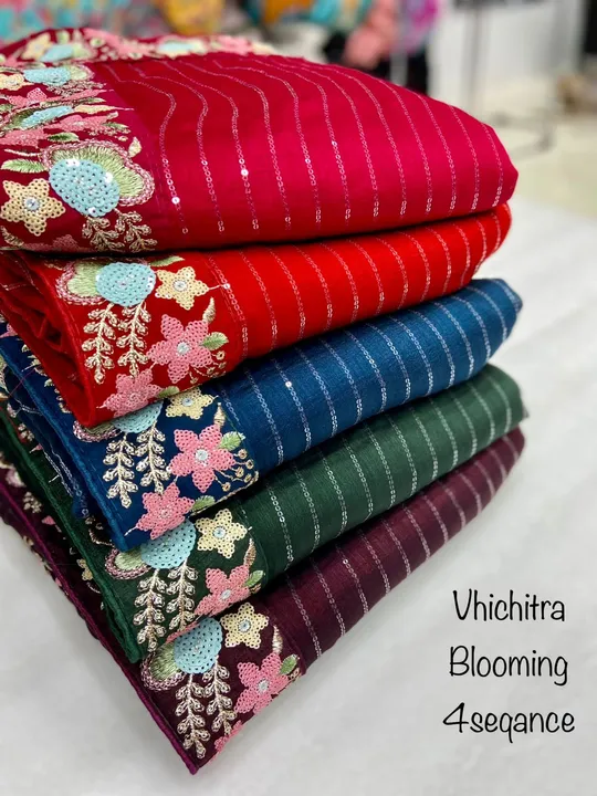 New arrivals 

*VHICHITRA BLOOMING 4SEQUANCE*✔️

Fabric & details.  ;- *beautiful heavy blooming vhi uploaded by BOKADIYA TEXOFIN on 12/17/2023