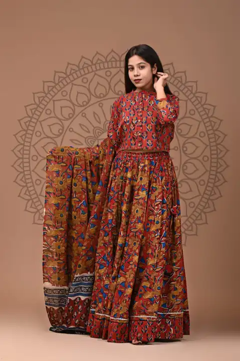 Designer top & skirt with mulmul duptta 
Contact me warsap 9680805554 uploaded by Husna textiles on 12/17/2023