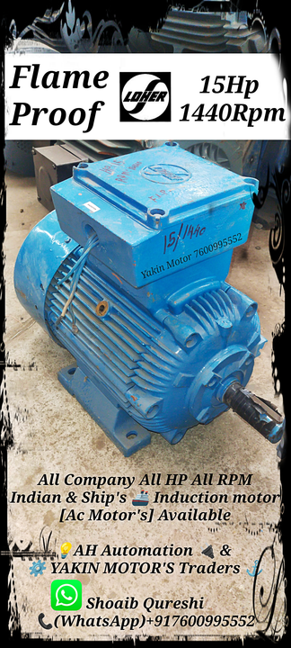 Post image Flame proof
15Hp 1440Rpm
Used Good 
Electric induction motor