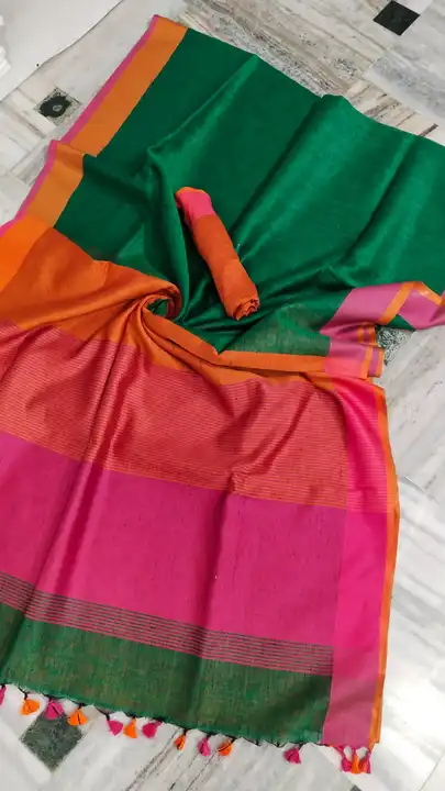 Post image Linen saree stock available contact number 9620471027