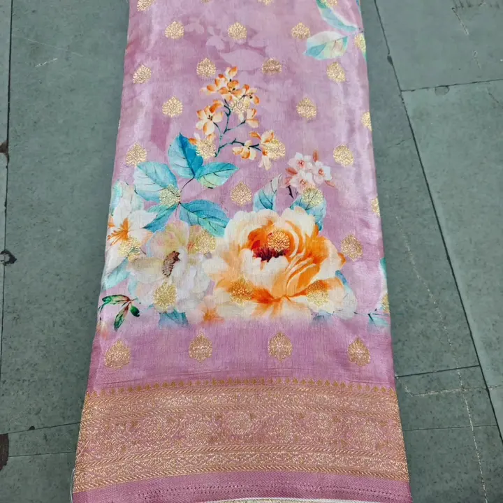Pure dola silk saree with digital print  uploaded by Zeeshan fashion on 12/17/2023