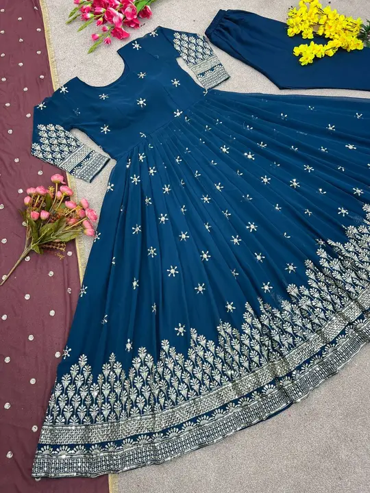 Gown with dupaatta  uploaded by MAHADEV FASHION on 12/17/2023
