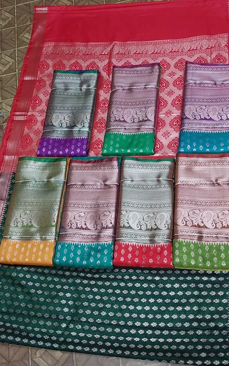 Satin Silk Big Border Premium Quality Saree 
Full Saree With Blouse 
Colour - 8
Set       - 8
 uploaded by H.A Traders on 12/18/2023
