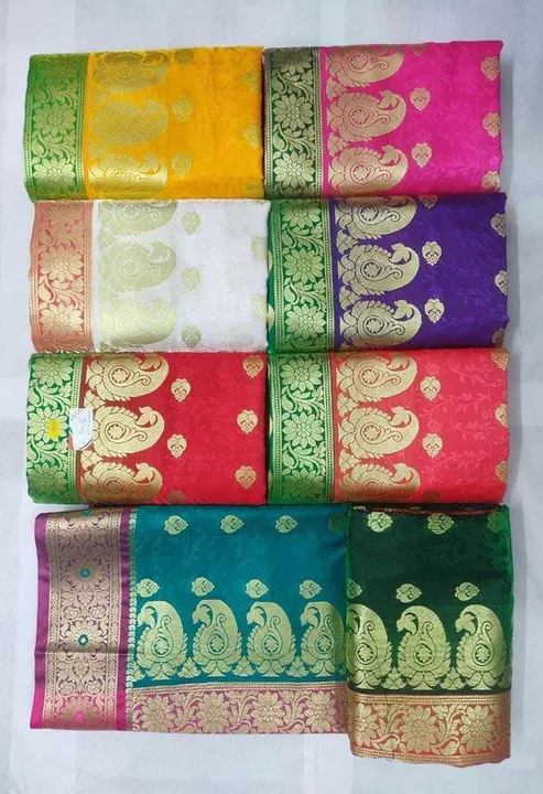 Satin Silk with meena Border Saree
Full Saree With Blouse
Colour - 8
Set       - 8
 uploaded by H.A Traders on 12/18/2023