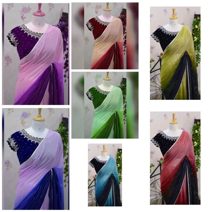 Georgette sarees uploaded by Suyukti Creation on 12/18/2023