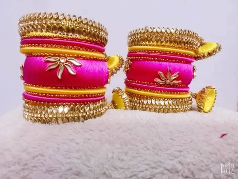 Silk thread  jewellery  bangles  uploaded by business on 3/24/2021