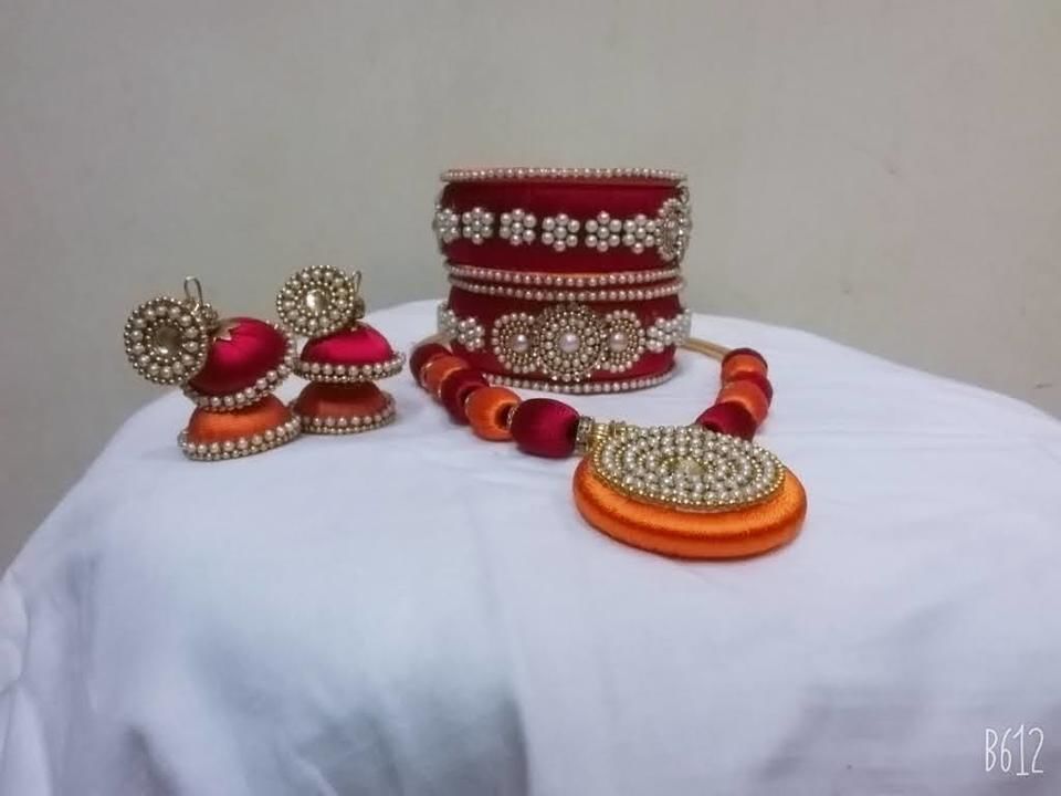 Silk thread  jewellery set  uploaded by business on 3/24/2021