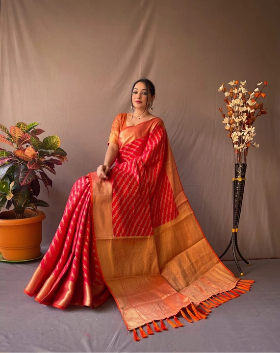 Banarasi Beautiful Patola Sarees with Leheriya Gold Zari Weaves uploaded by VAIDEHI SUPER STORE VAIDEHI SUPER STORE on 12/18/2023