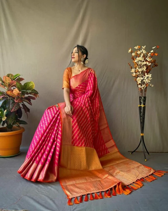Banarasi Beautiful Patola Sarees with Leheriya Gold Zari Weaves uploaded by VAIDEHI SUPER STORE VAIDEHI SUPER STORE on 12/18/2023