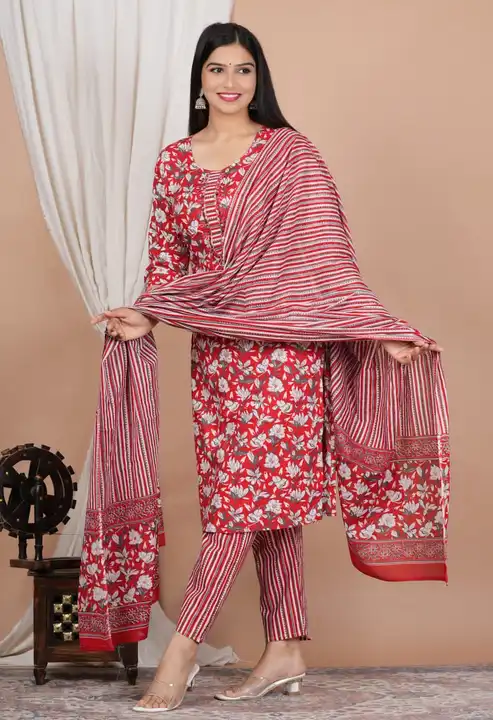 Cotton 3 piece Set with dupatta uploaded by Arsh Fashion Store on 12/19/2023