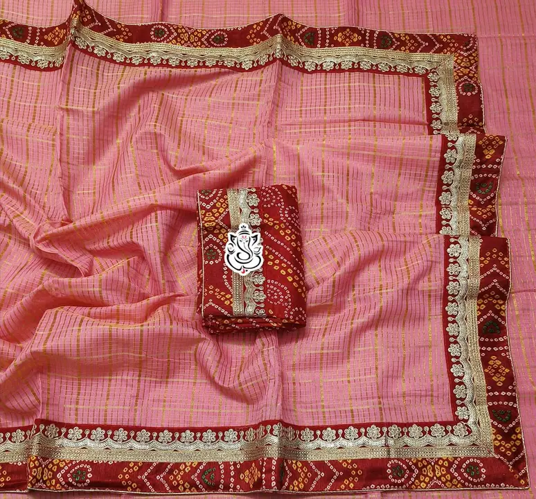 *Ms brand special mandal collection*  Beautiful Saree with all over Jari weaving Checks..Traditional uploaded by Marwadi Businessmen on 12/19/2023