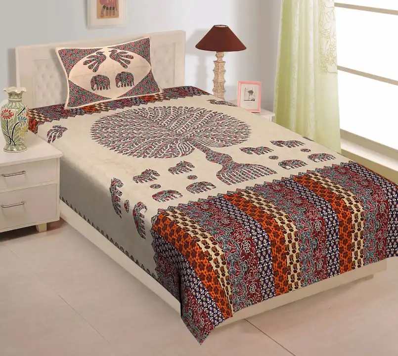 Cotton single bed bedsheet uploaded by The print house  on 12/19/2023